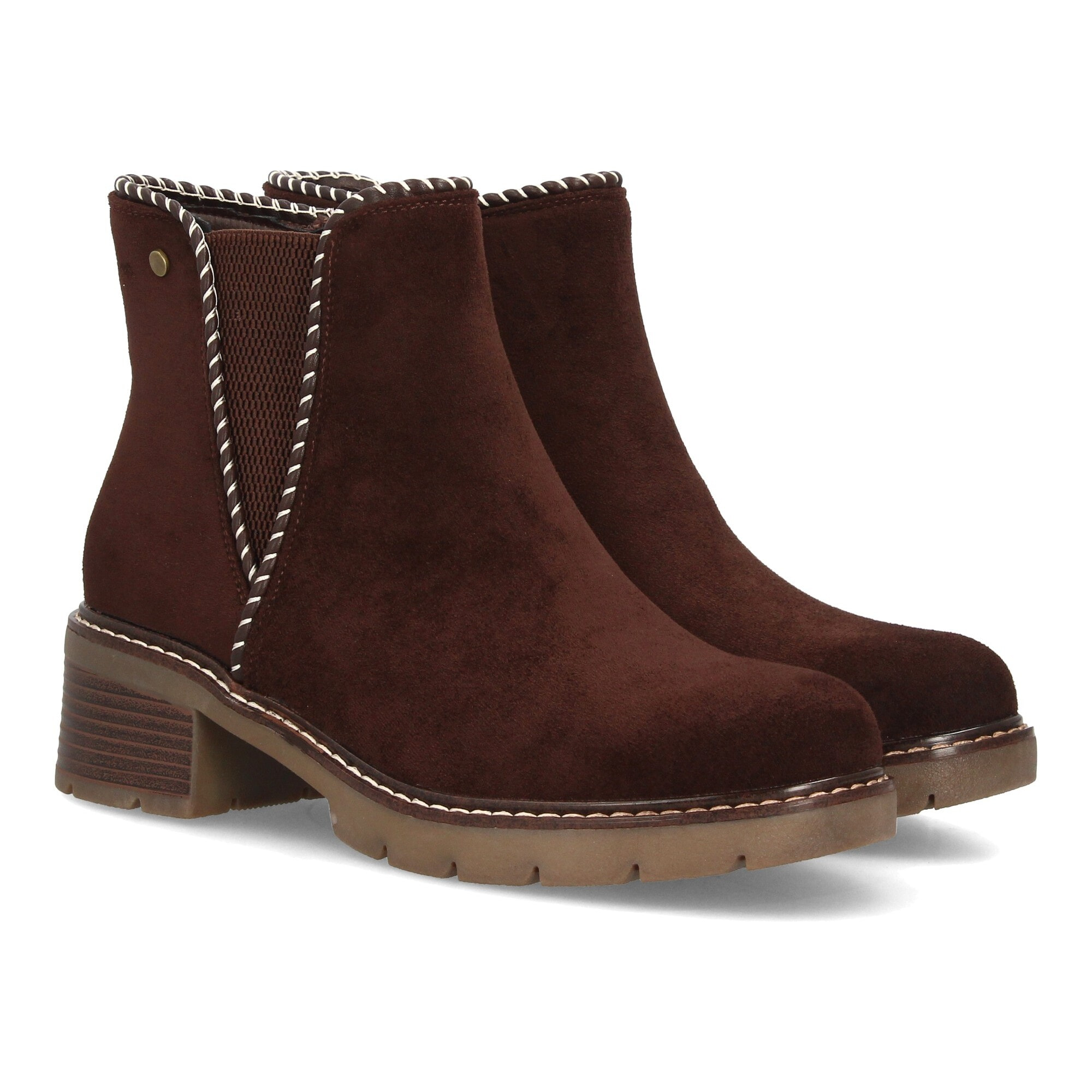 Botines casual con ribete trenzado para mujer
