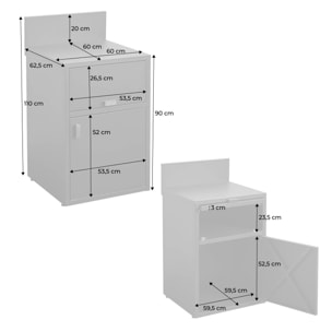 Module de cuisine extérieure acier 2 portes L60cm THIRA