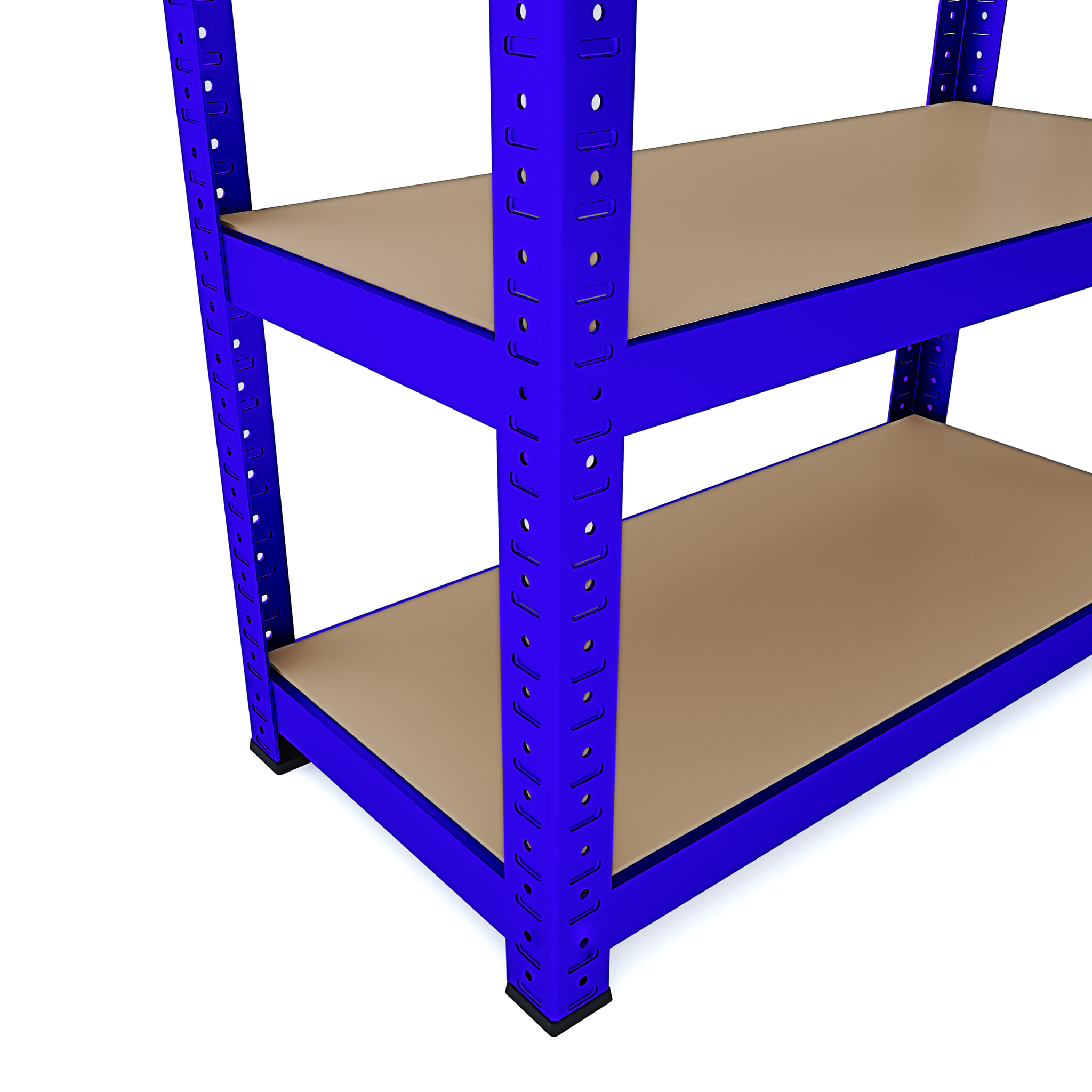 Set di 2 Scaffali In Metallo e MDF - Alta Portata Fino a 875 kg - 5 Ripiani Per Garage Officina Cantina Magazzino - Modulare - Blu - 180x90x40 cm