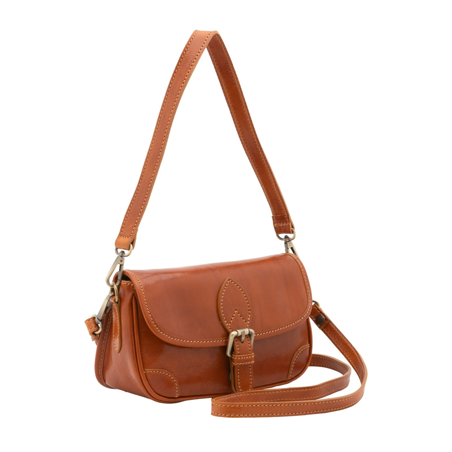 Borsa a tracolla da donna - Modello False - Vera pelle - 14.0 x 23.0 x 9.0 cm