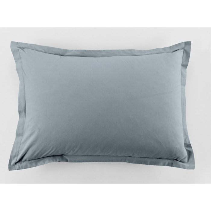 Lot De 2 Taies D'oreiller 50x70cm 100% Coton 57fils Blue Polaire