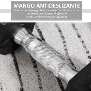Juego de Mancuernas Hexagonales 2 x 5 kg Juego de Pesas con Barras de Conexión Kit de Entrenamiento de Fitness para Gimnasio en Casa
