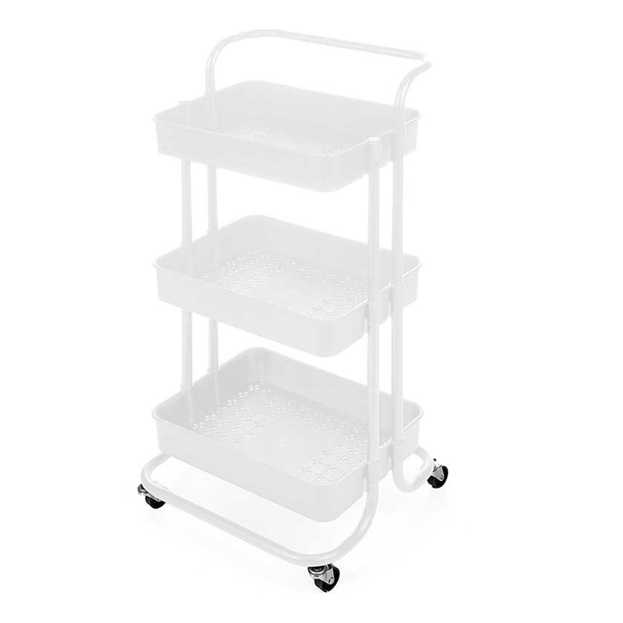 Carro organizador plastico blanco 3 piso colección kinvara