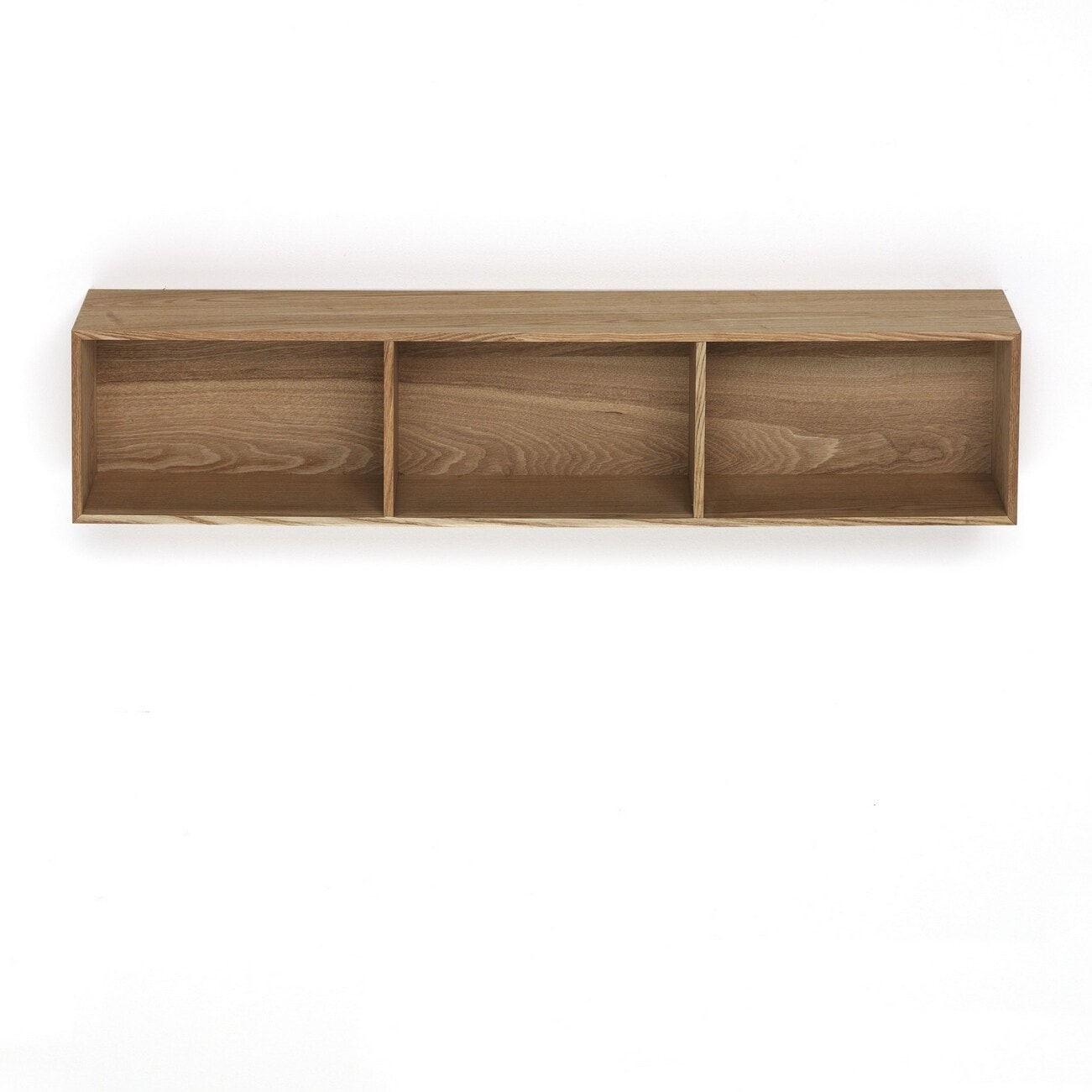 Étagère murale Tomasucci BILLA à 3 compartiments, MDF plaqué chêne, 90 × 15 × 20 cm