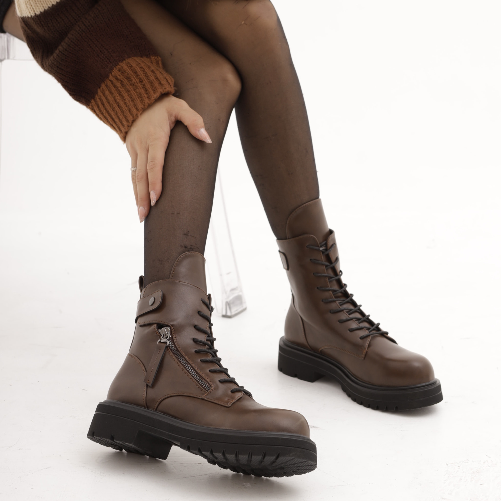 ANFIBIO ZIP CINTURINO CHOCOLA' TESTA DI MORO