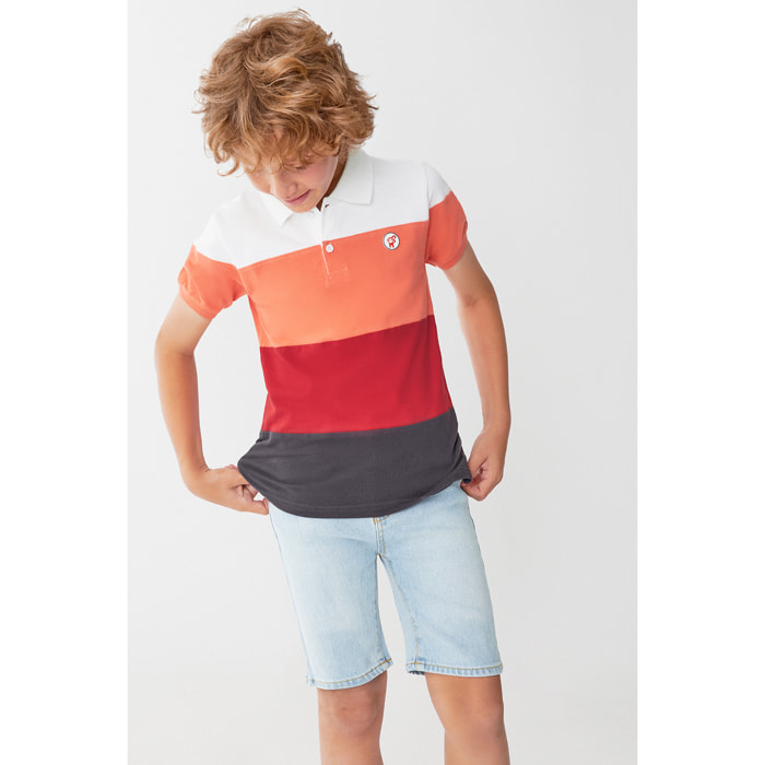 Conjunto Niños Verano 2 Piezas Polo de Rayas Multicolor Manga Corta | Color: Rayas | Street Monkey