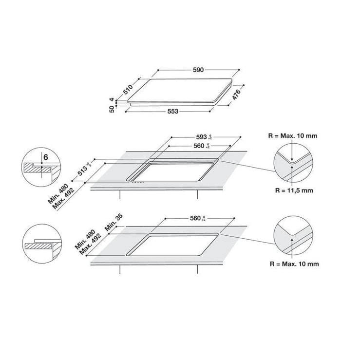 Table induction WHIRLPOOL WLS7260NE 6ème Sens