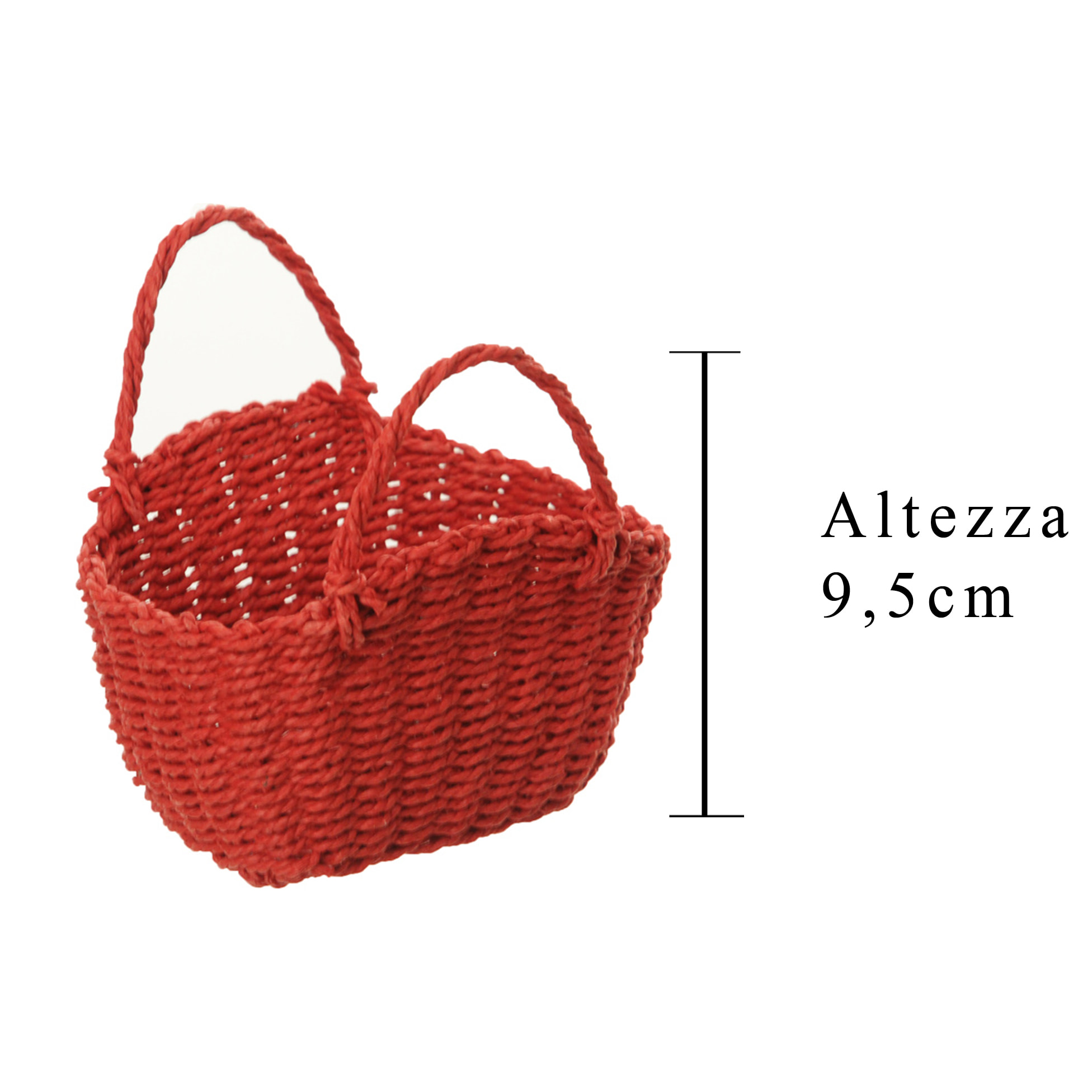 Borsina Di Carta Con Manici. Larghezza 12 Cm - Pezzi 12 - 12X9,5X7cm - Colore: Rosso - Bianchi Dino - Cesti Mini