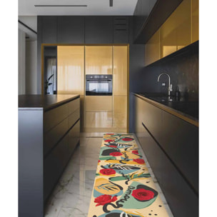 Passatoia tappeto cucina bagno ingresso multiuso, design astratto contemporaneo