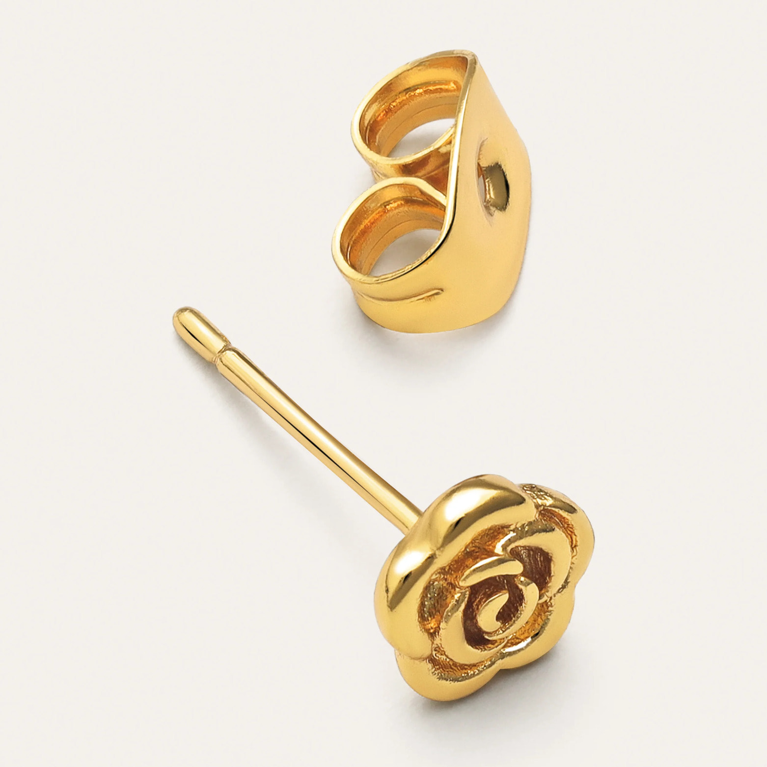 Pendiente Suelto Rosa Baño Oro