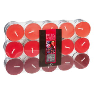 Lot de 30 bougies parfumées - fruits rouges - 350g