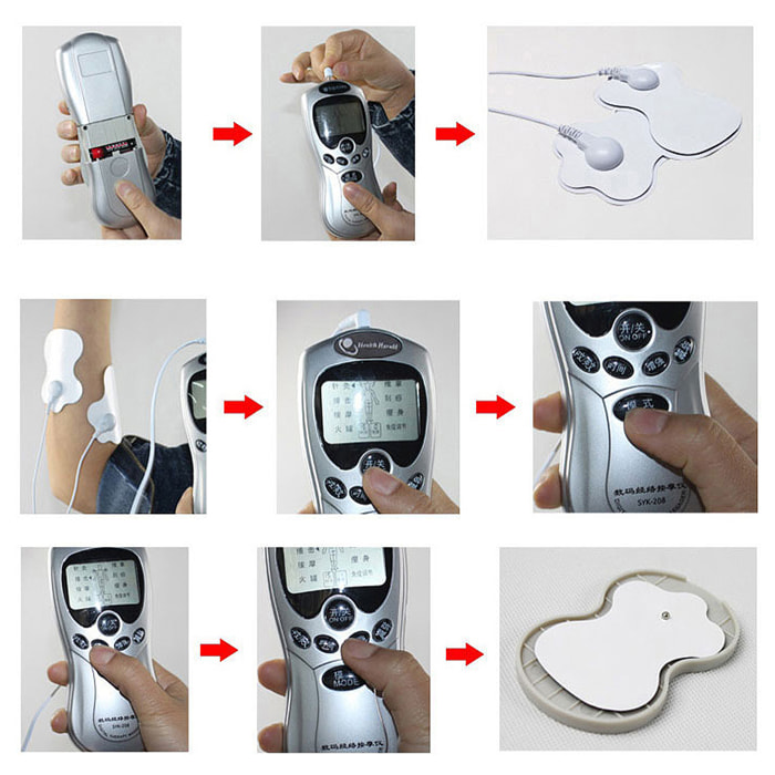 EMS Electroestimulador muscular OT-208 portátil. 2 canales. Tamaño compacto, batería recargable.