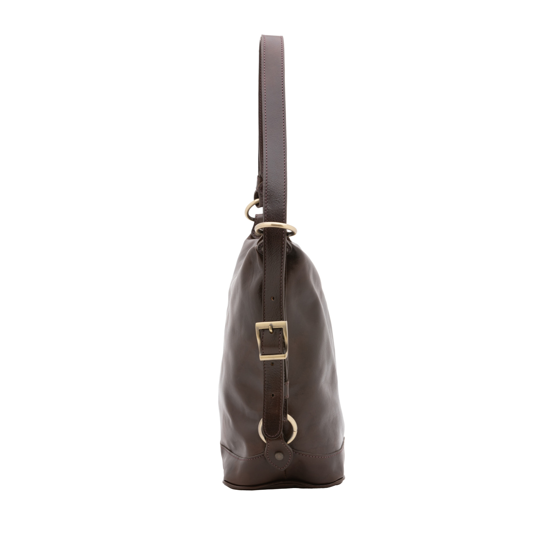 Borsa a secchiello  da donna In Vera pelle Made in Italy 34x33x15 cm
