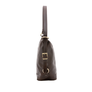 Borsa a secchiello  da donna In Vera pelle Made in Italy 34x33x15 cm