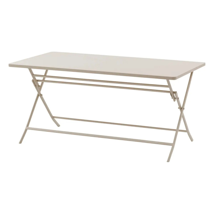 Table de jardin pliante rectangulaire "Greensboro" argile 6 places en acier