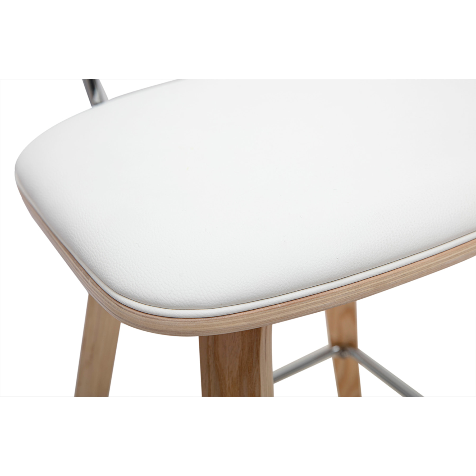 Tabourets de bar blancs et bois clair H66 cm (lot de 2) SEGUR