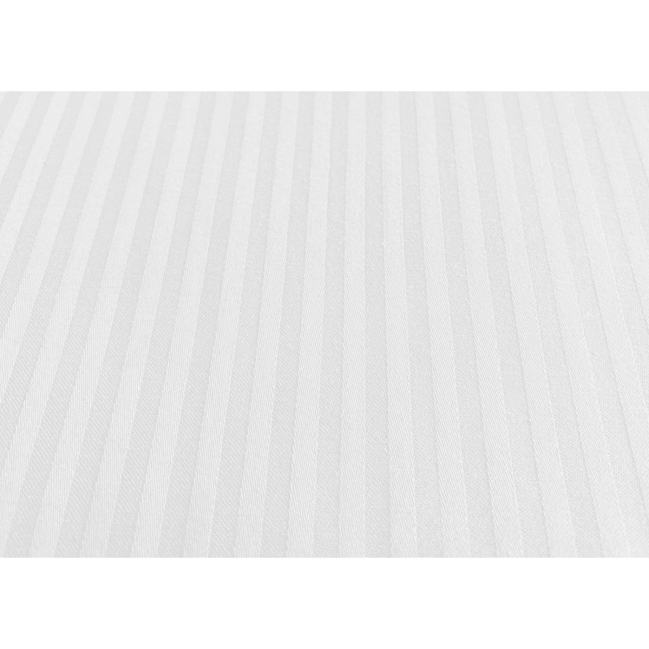 Completo Lenzuola 100% Raso Cotone Rigato 5mm Tinta Unita Bianco