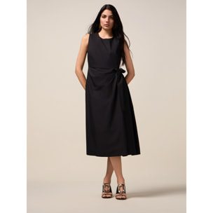 Oltre - Vestito midi con fiocco laterale - Nero