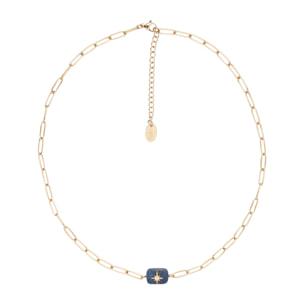 Collana U.S. Polo Assn. In acciaio inossidabile dorato con lapislazzuli