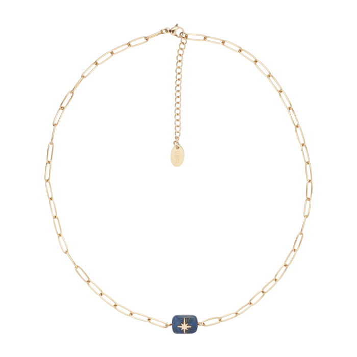 Collana U.S. Polo Assn. In acciaio inossidabile dorato con lapislazzuli