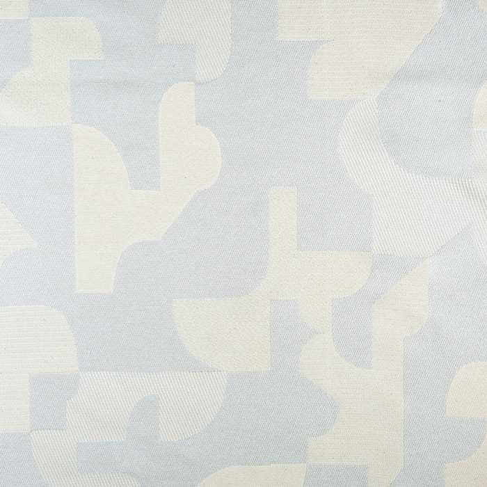 Rideau jacquard géométrique texturé rétro - Ecru