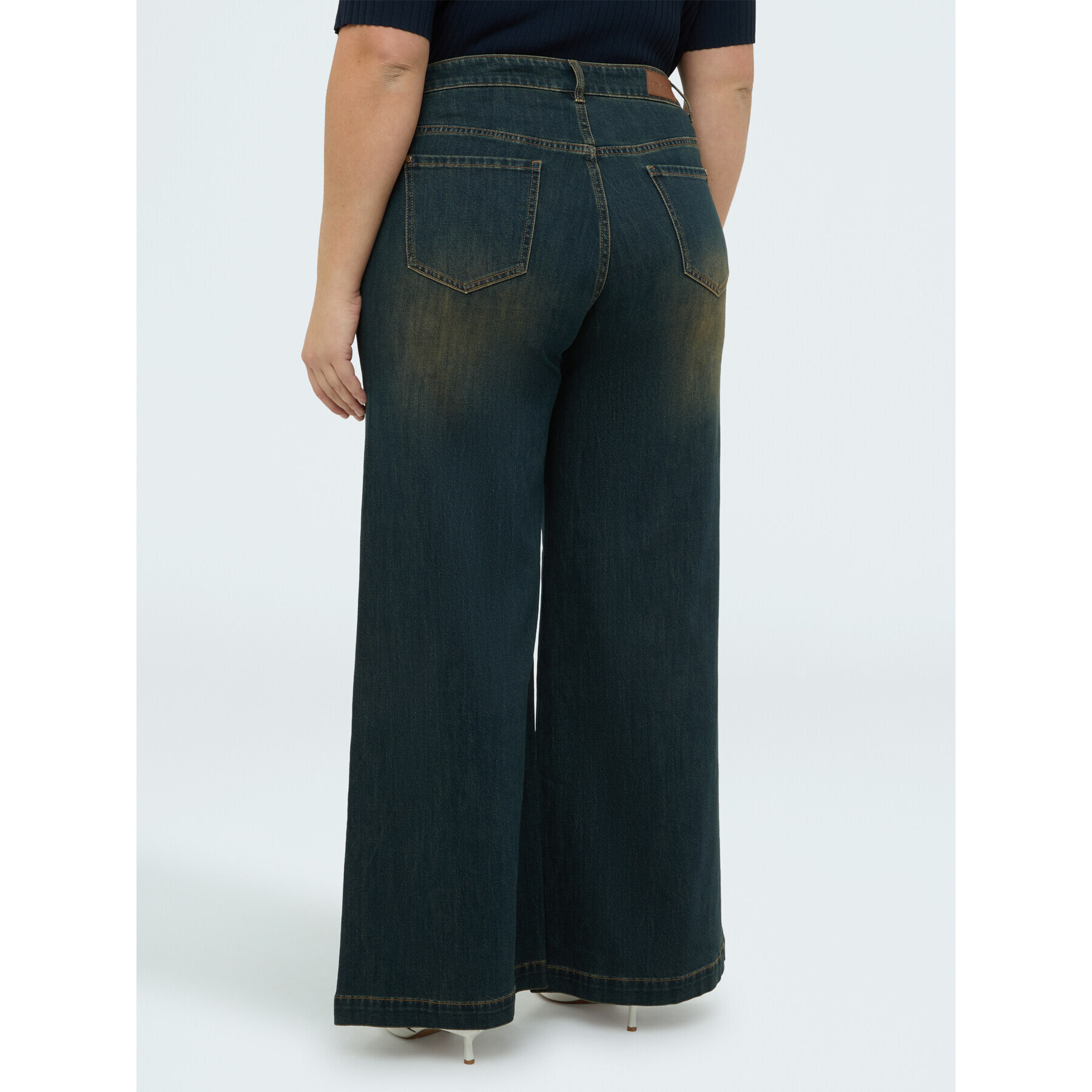 Fiorella Rubino - Jeans Wide Leg con applicazioni luminose - Blu
