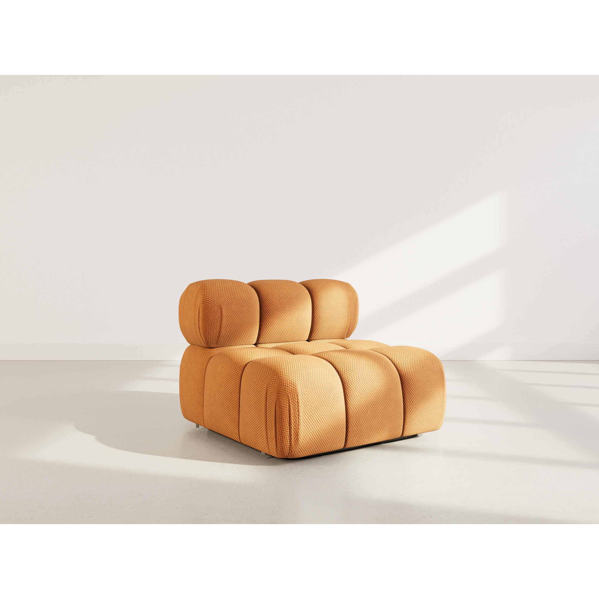 Ruby - module d'assise en velours texturé - Terracotta