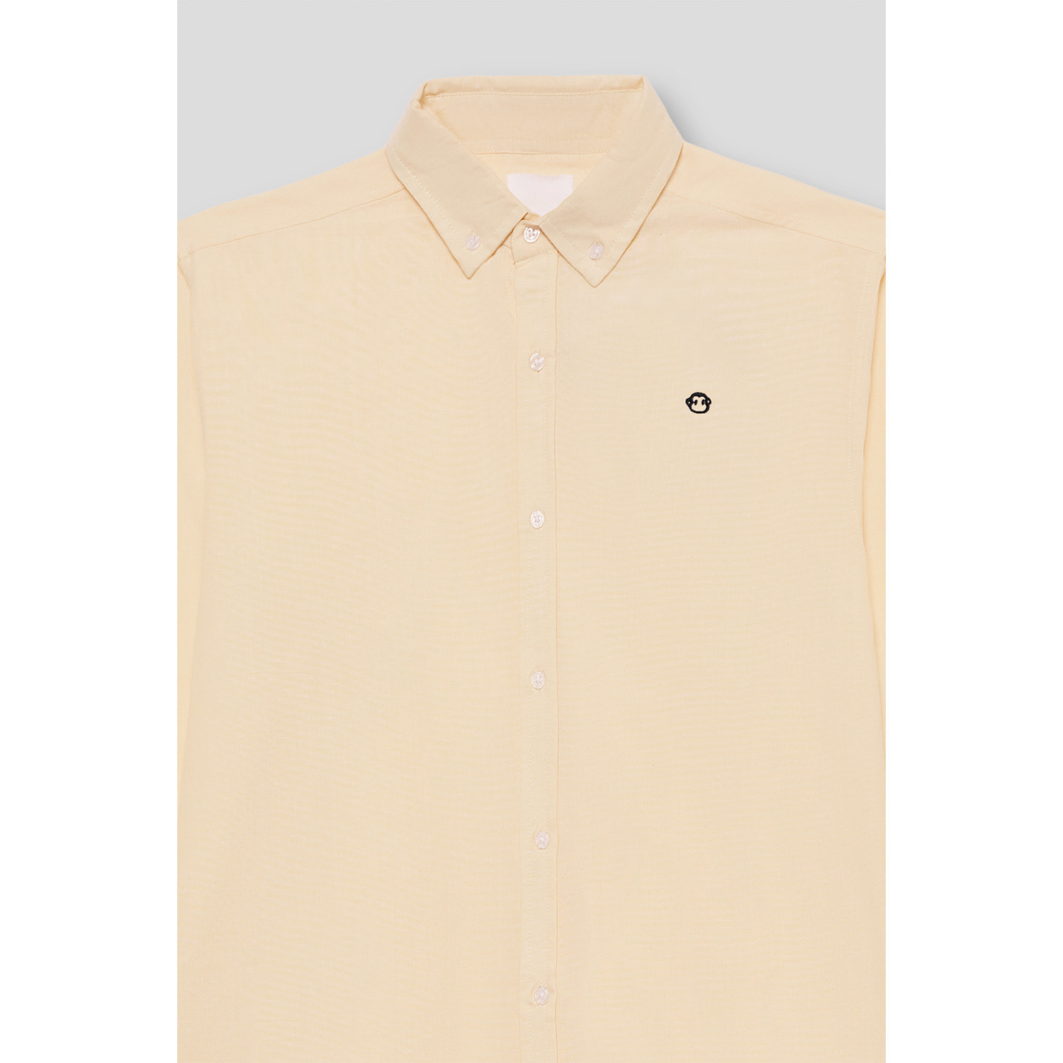 Polo Niño Manga Larga de Punto Camisa 100 % Algodón Color Blanco, Cuello Button-Down, Botones Frontales, Logo Bordado | Color: Amarillo claro | Street Monkey