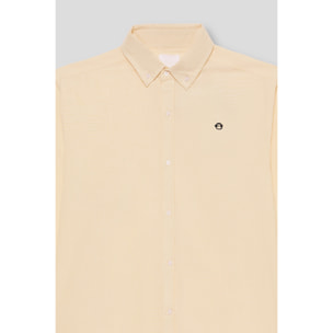 Polo Niño Manga Larga de Punto Camisa 100 % Algodón Color Blanco, Cuello Button-Down, Botones Frontales, Logo Bordado | Color: Amarillo claro | Street Monkey