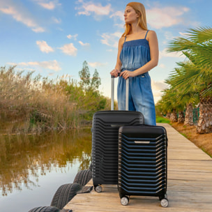 Juego De Maletas Rígidas Pp Itaca Glasgow Negro