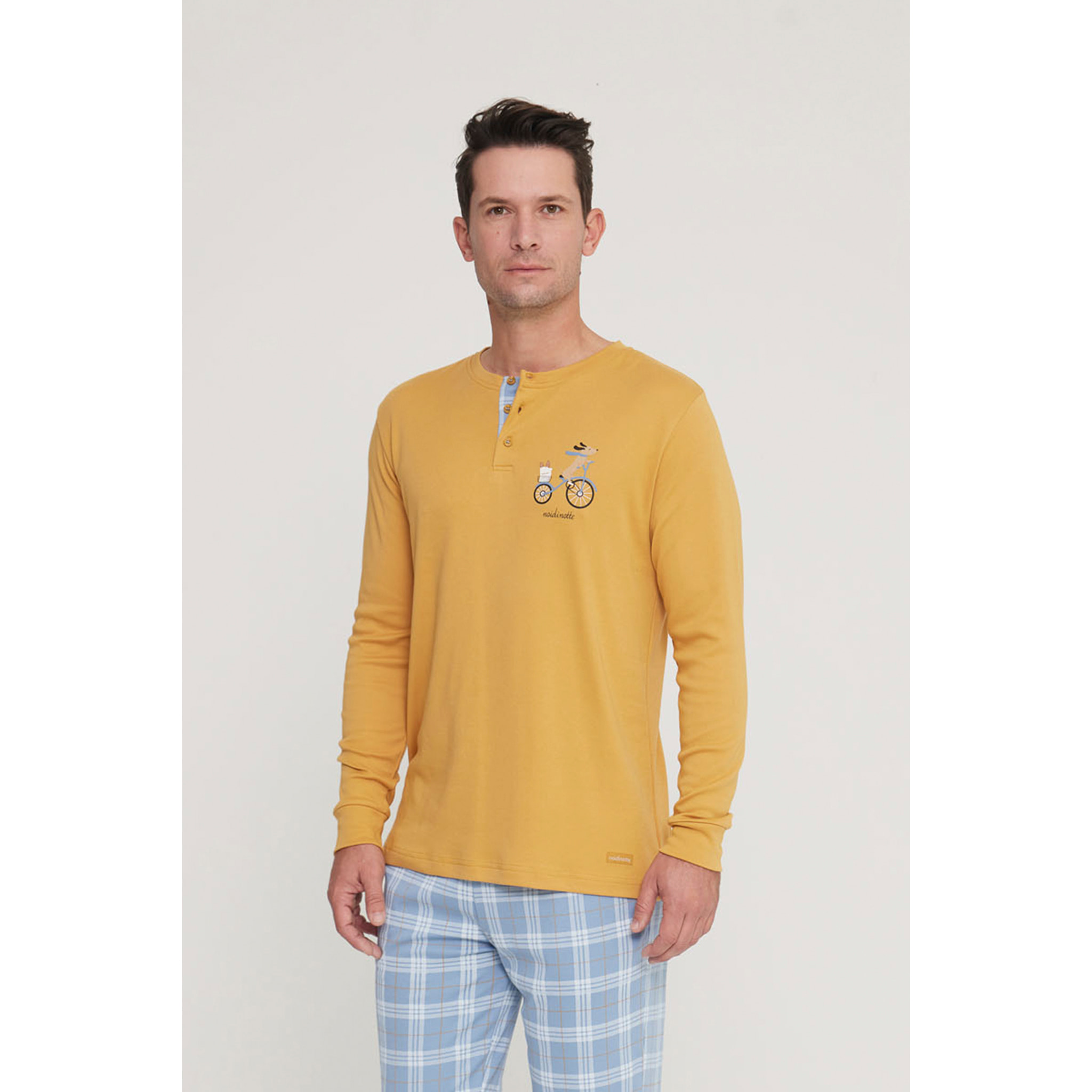 Pigiama uomo yuppie in caldo cotone con collo tre bottoni Noidinotte