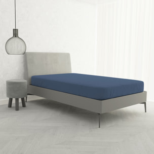 LENZUOLO SOTTO CON ANGOLI MAX COLOR, 100% COTONE MADE IN ITALY - PIAZZA E MEZZA FRANCESE