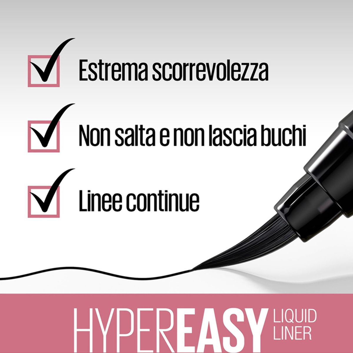 Eyeliner 801 Matte Black Liquido Hyper Easy con Penna in Feltro