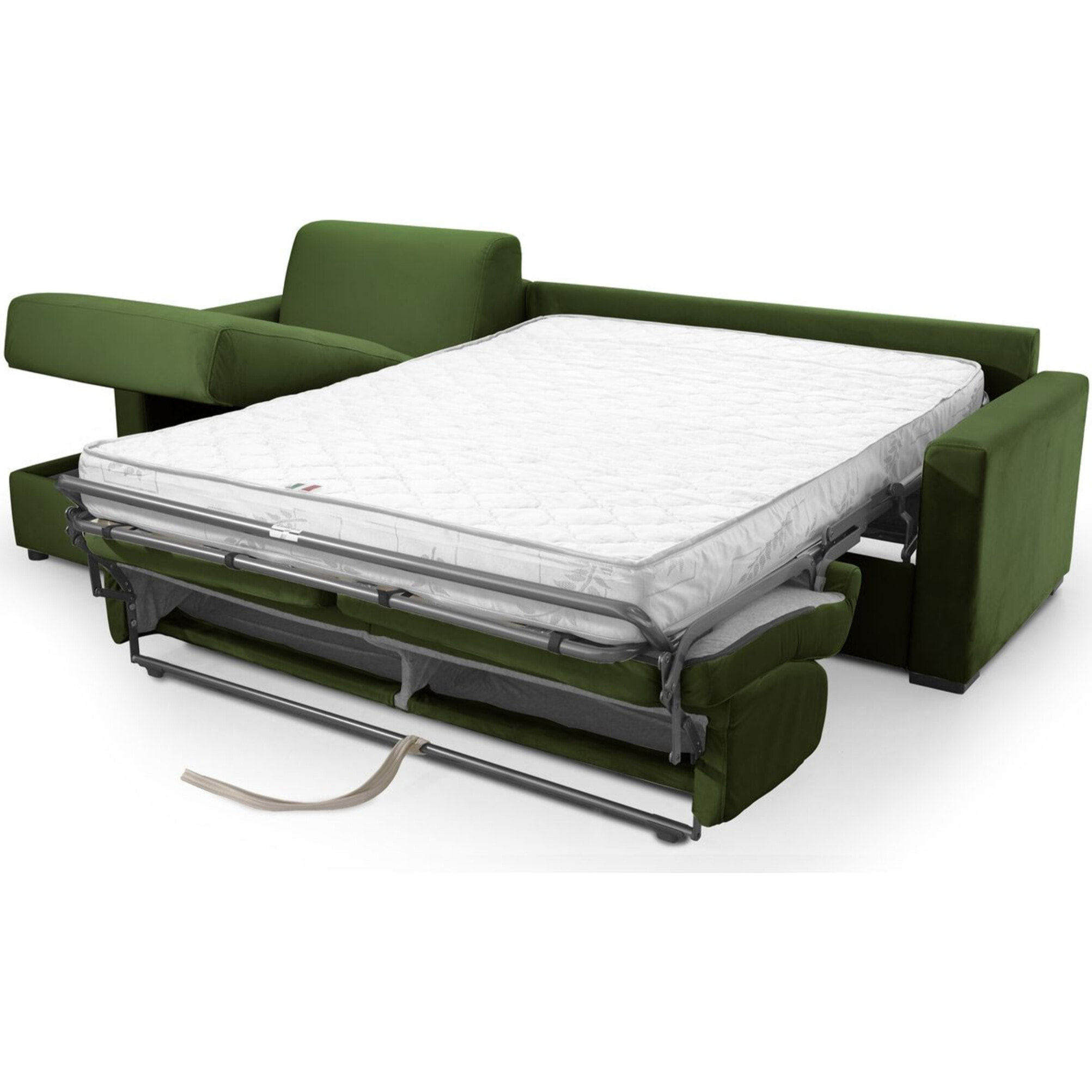 Canapé d'angle convertible express 5 places en velours - PALOMA