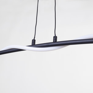 Forlight Colgante Tress LED 23.5W Blanco Neutro - 4000K Negro para Interior de Techo en Comedor, Salón, Cocina