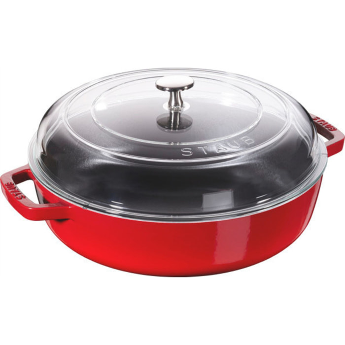Sauteuse avec couvercle en verre, 24 cm, Cerise