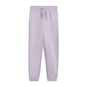 Pantaloni joggers da bambina in felpa con logo sul fondo