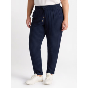Fiorella Rubino - Pantalones joggers en tejido de rayas diplomáticas - Azul
