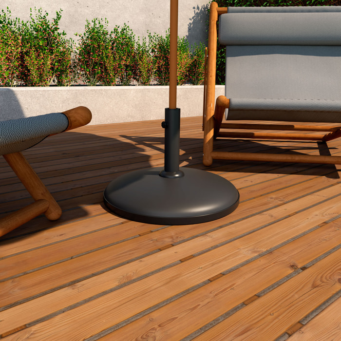 Terra - Base per Ombrellone da Giardino Rotondo Ø45 cm 15 Kg in Cemento Nero