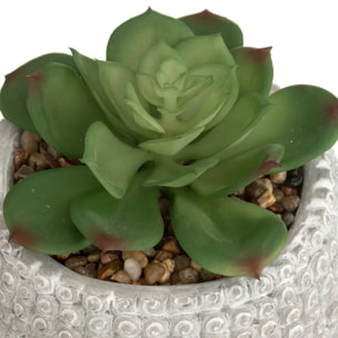 Plante artificielle Bouddha pot ciment H13,5cm