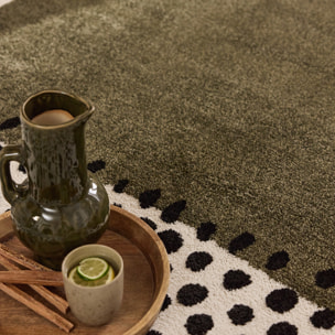 PANTONE - Tapis vert à motif à pois TERRA DEL SOL