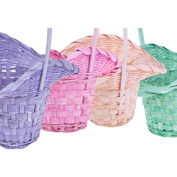 Cesto Di Vimini A Forma Di Cappello. Altezza 35 Cm - Pezzi 6 - 25X35X19cm - Colore: Multicolore - Bianchi Dino - Cesteria