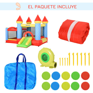 Castillo Hinchable con Tobogán y Cama de Salto para Niños 300x275x210 cm