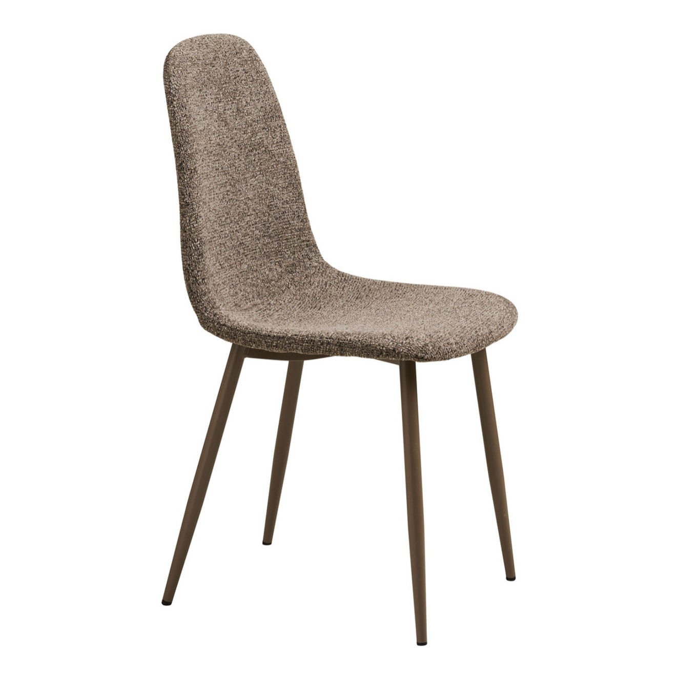 Set 2 sedie da pranzo Stockholm in poliestere marrone chiaro con gambe in metallo 44x54x88 cm