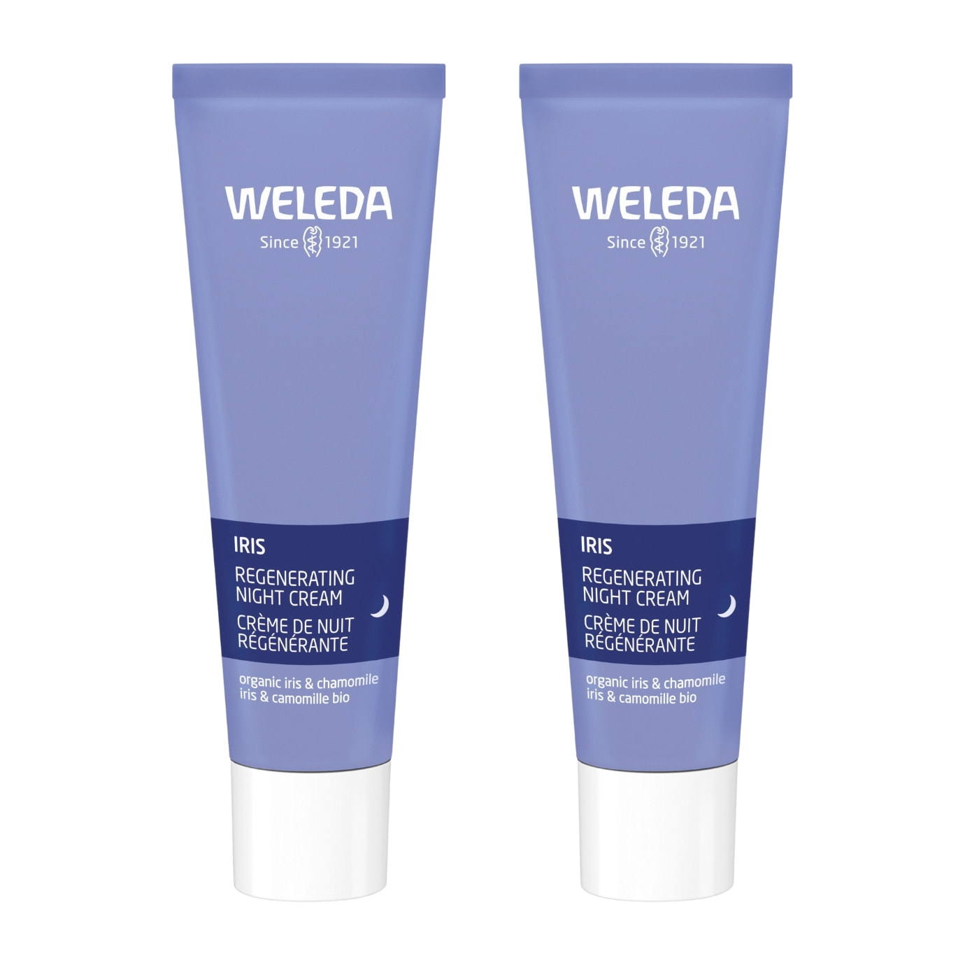 WELEDA - Duo Crème de Nuit Régénérante Iris - Hydrate et Ressource - Certifié Natrue**- Tube 30 ml  x 2