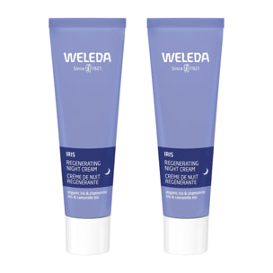 WELEDA - Duo Crème de Nuit Régénérante Iris - Hydrate et Ressource - Certifié Natrue**- Tube 30 ml  x 2