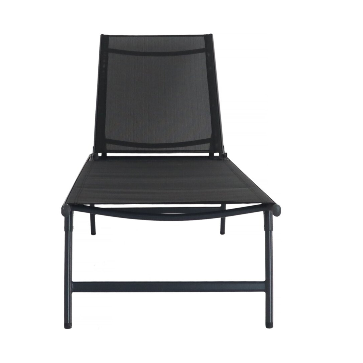 Lot de 2 bains de soleil en métal "Sublima" - 180 x 54 x 104 cm - Noir