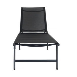 Lot de 2 bains de soleil en métal "Sublima" - 180 x 54 x 104 cm - Noir