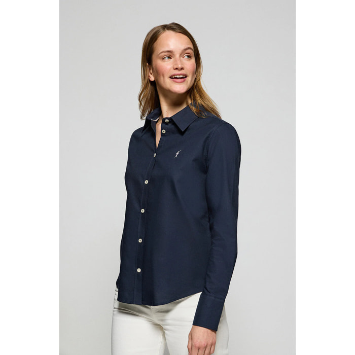 Camisa Oxford Regular fit azul marino con logo Rigby Go