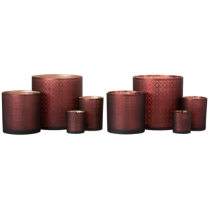 J-Line photophore Oriental - verre - rouge/or - large - 2 pcs